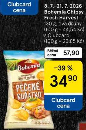 Bohemia Chipsy Fresh Harvest, 130 g 