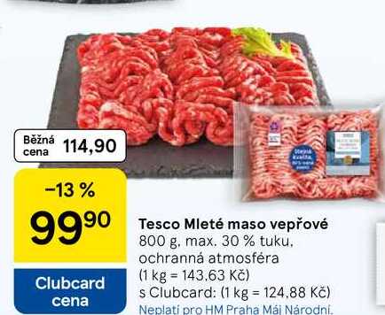 Tesco Mleté maso vepřové, 800 g