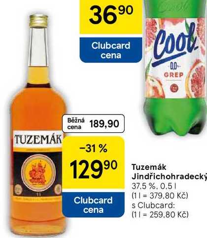Jindřichohradecký Tuzemák 37.5%, 0.5 l