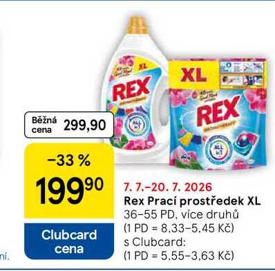 Rex Prací prostředek XL, 36-55 PD, více druhů 