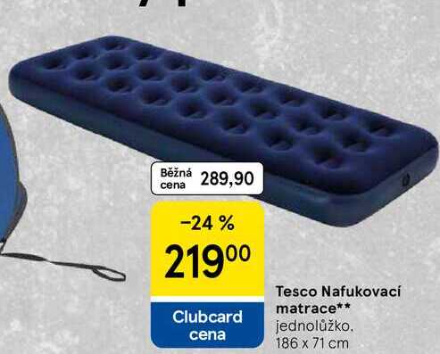 Tesco Nafukovací matrace, jednolůžko. 186 x 71 cm