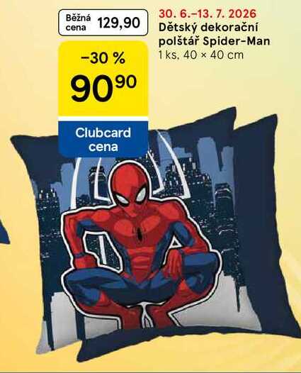 Dětský dekorační polštář Spider-Man, 1 ks, 40 x 40 cm