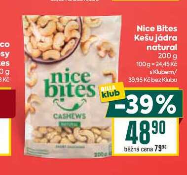 Nice Bites Kešu jádra natural 200 g 
