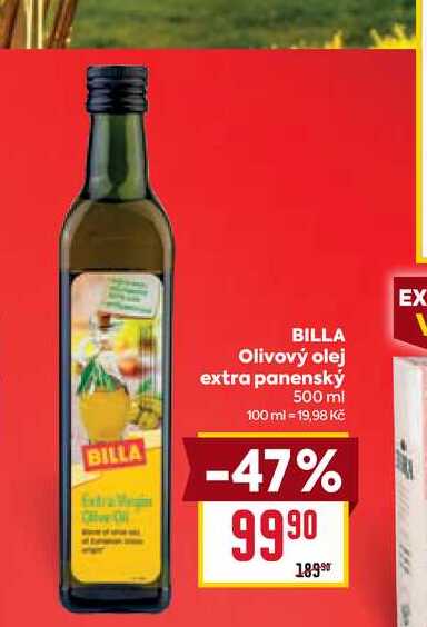BILLA Olivový olej extra panenský 500 ml