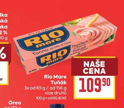 Rio Mare Tuňák 3x od 65 g/ od 156 g