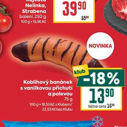 Koblihový banánek s vanilkovou příchutí a polevou 75g 