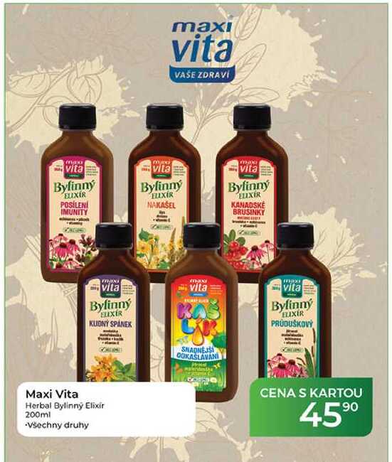 Maxi Vita Herbal Bylinný Elixir 200ml