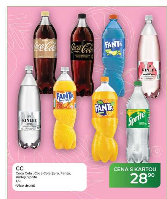 CC Coca Cola, Coca Cola Zero, Fanta, Kinley, Sprite 1.5L