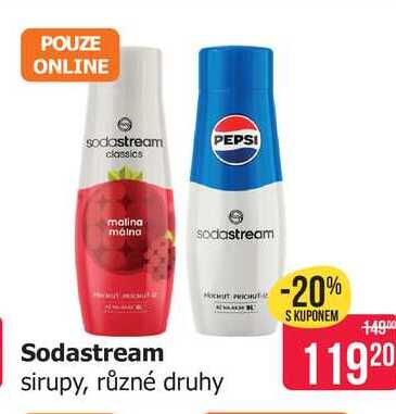 Sodastream sirupy, různé druhy