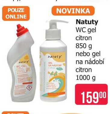 Natuty WC gel citron 850 g
