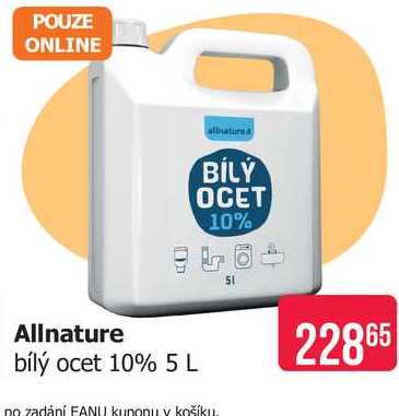 Allnature bílý ocet 10% 5 L