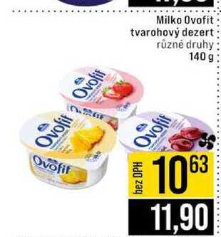 Milko Ovofit tvarohový dezert různé druhy 140g