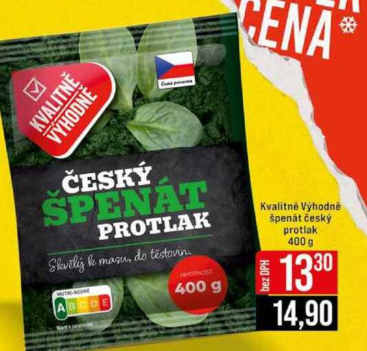 Kvalitně Výhodně špenát český protlak 400 g
