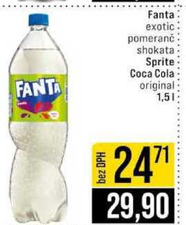 Fanta exotic pomeranč shokata- Sprite Coca Cola original 1,5l