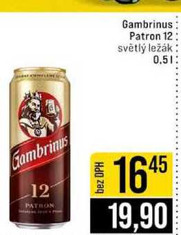 Gambrinus Patron 12 světlý ležák 0.5l