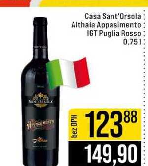 Casa Sant'Orsola Althaia Appasimento IGT Puglia Rosso 0.75l