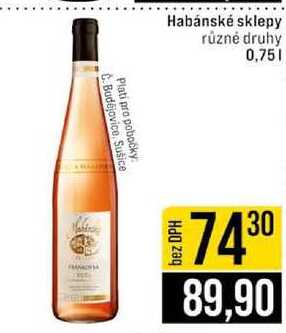 Habánské sklepy různé druhy 0,75l