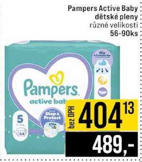 Pampers Active Baby dětské pleny různé velikosti 56-90ks 