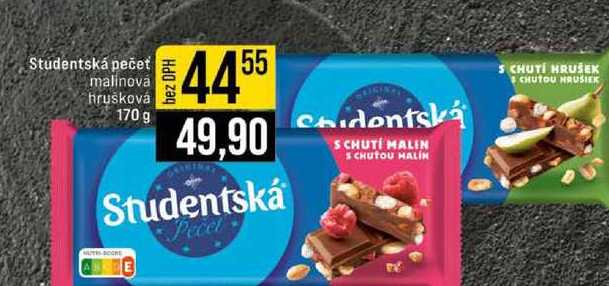 Studentská pečet malinová hrušková 170 g