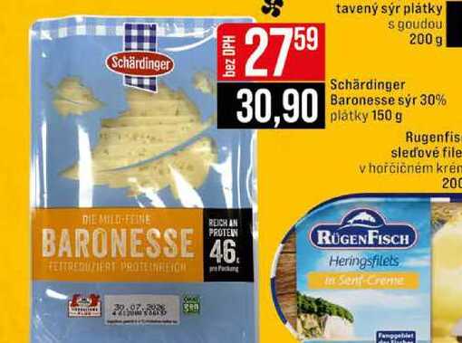 Schärdinger Baronesse sýr 30% plátky 150 g