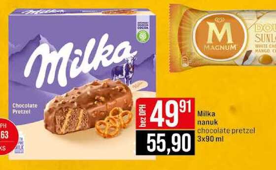 Milka nanuk chocolate pretzel 3x90 ml