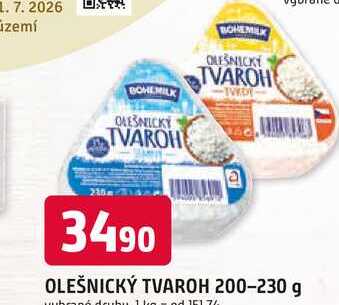 BOHEMILK OLEŠNICKÝ TVAROH 200-230 g