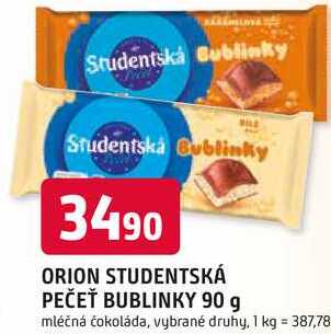ORION STUDENTSKÁ PEČEŤ BUBLINKY 90 g