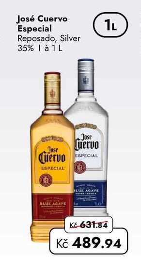 José Cuervo Especial Reposado, Silver 35% 1 à 1L  