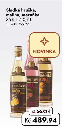 Sladká hruška, malina, meruňka 35% 1 à 0,7 L
