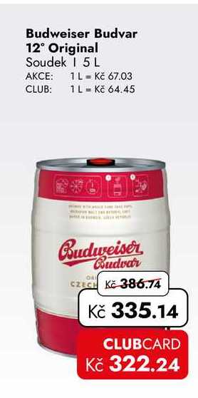 Budweiser Budvar 12° Original Soudek