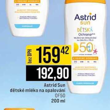 Astrid Sun dětské mléko na opalování OF50 200 ml