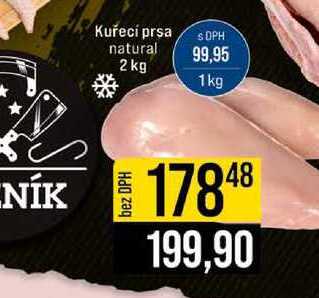 Kuřecí prsa natural 2 kg