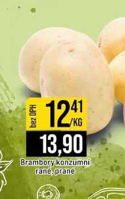 Brambory konzumní rané, prané 1kg