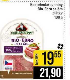 Kostelecké uzeniny Rio-Ebro salám plátky 100 g