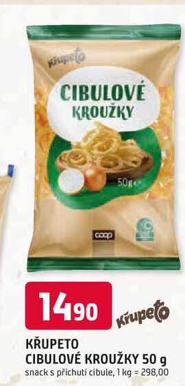 KŘUPETO CIBULOVÉ KROUŽKY 50 g snack s příchutí cibule
