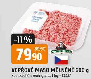 VEPŘOVÉ MASO MĚLNĚNÉ 600 g