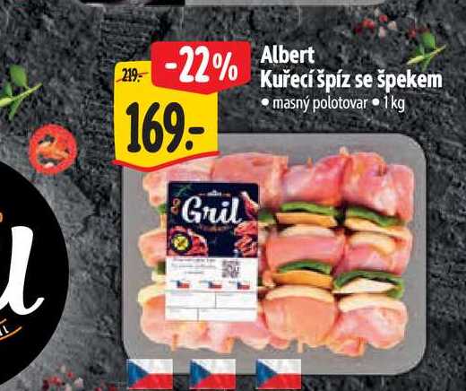 Albert Kuřecí špíz se špekem 1 kg