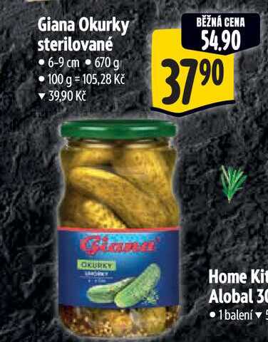 Giana Okurky sterilované 6-9 cm 670 g