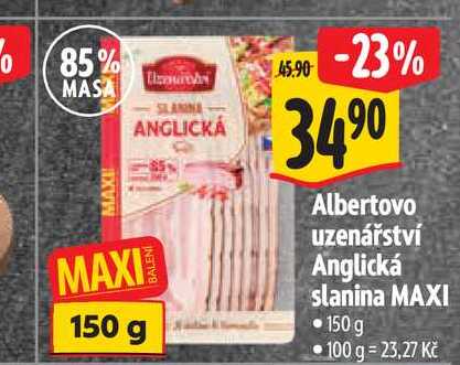Albertovo uzenářství Anglická slanina MAXI 150 g