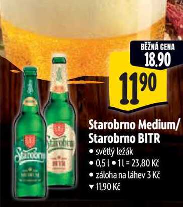 Starobrno Medium/ Starobrno BITR 0,5 l
