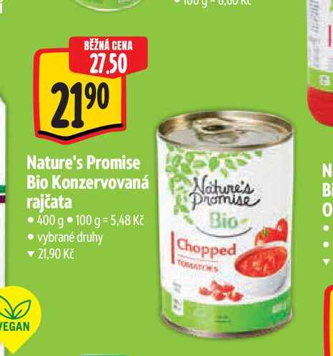 Nature's Promise Bio Konzervovaná rajčata 400 g