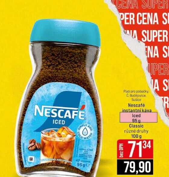 Nescafé instantní káva Iced 95.g Classic různé druhy 100 g