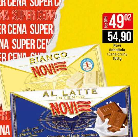 Novi čokoláda různé druhy 100 g 