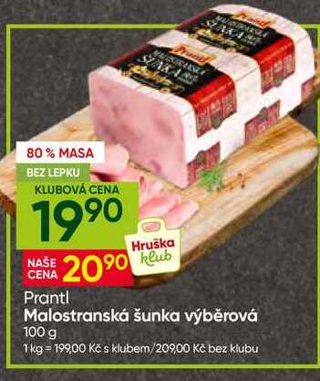 Malostranská šunka výběrová 100 g 