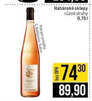 Habánské sklepy různé druhy 0,75l