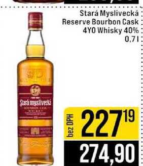 Stará Myslivecká Reserve Bourbon Cask 4YO Whisky 40% 0,7l