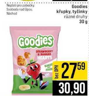 Goodies křupky, tyčinky různé druhy 30 g