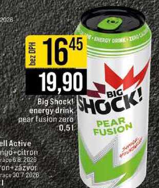 Big Shock! energy drink pear fusion zero 0,5l