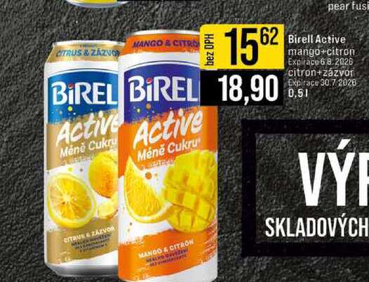 Birell Active mango+citron citron+zázvor 0,5l