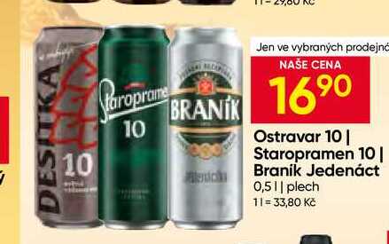 Braník Jedenáctka pivo ležák světlý 0,5l plechovka